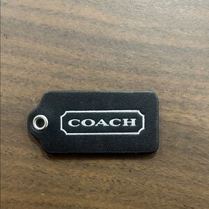 Coach Black Leather Bag Tag